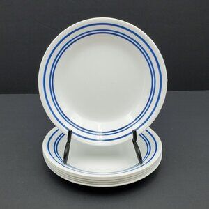 Corelle Classic Cafe Blue Bread Dessert Plates White Plates Dark Navy Blue Bands